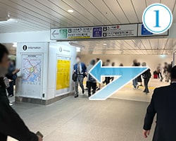 「JR新宿駅」西口改札から新宿院までの道順1