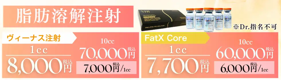 脂肪溶解注射(ヴィーナス注射・FatX Core)'バナーイメージ
