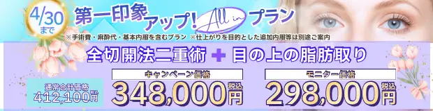 全切開法二重術＋目の上の脂肪取り 全込みバナー
