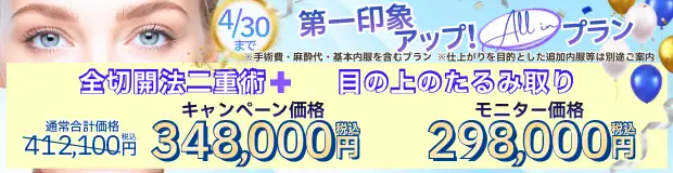 全切開法二重術＋目の上のたるみ取り 全込みバナー