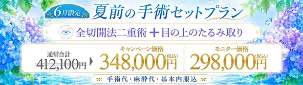 全切開法二重術＋目の上のたるみ取り 全込みバナー