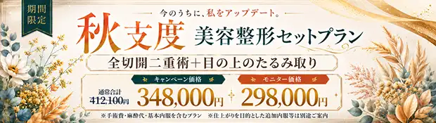 全切開法二重術+目の上のたるみ取り バナー